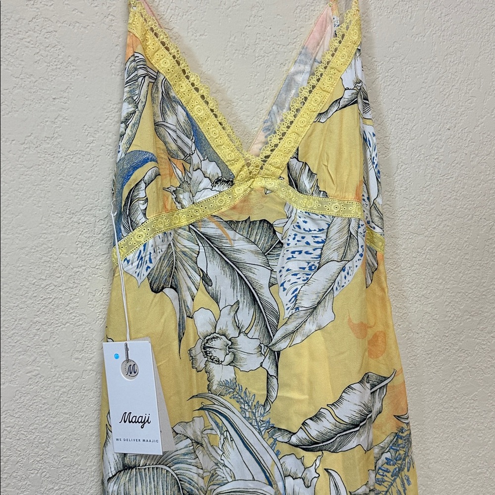 Maaji Yellow Floral Mini Dress - Picture 3 of 4